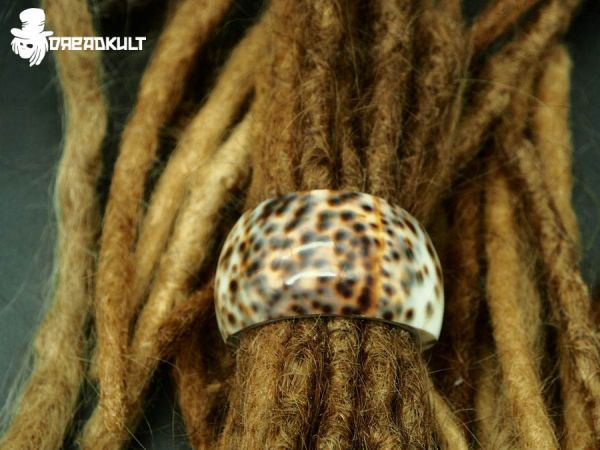 Leopard Muschel haarklammer, dreads, dreadfarm, dreadkult, kupfer, kupferschmuck, hippie, hippieschmuck, gypsy, gypsyschmuck, goa, goaschmuck, elfen, elfenschmuck
